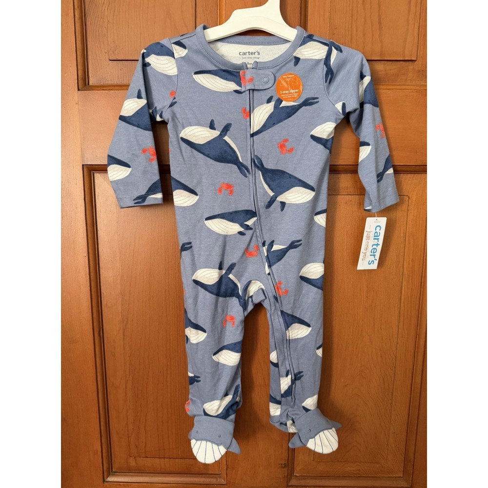 Baby Boys' Carter's Blue Whale & Crab 2-Way Zipper Footie Sleeper
